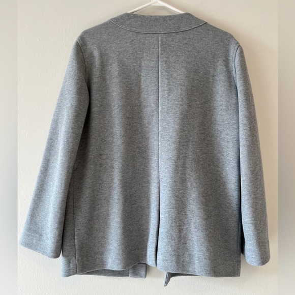 J Crew Sweater Gray Open Front Blazer Cardigan Classic Knit Size XS Oversized - Picture 3 of 10